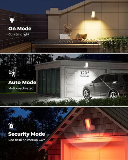 Motion Sensor Outdoor Light, 10000mAh Rechargeable Battery Operated Outdoor Lights with Remote, 3 Modes, Dimmable & 3CCT, Waterproof IP65 Outdoor Security Lights for Shady Areas, Porch, Patio, Garage