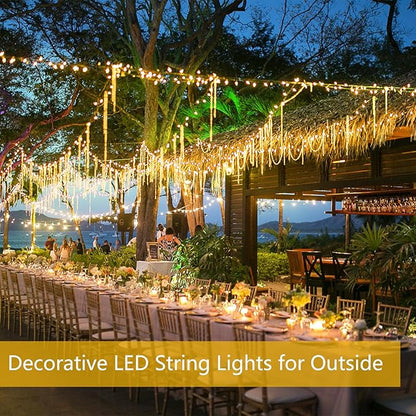 Extra-Long 144FT Solar String Lights for Outside, 2 Pack 400LED Solar Fairy Lights Outdoor Waterproof, Copper Wire with 8 Modes Solar Twinkle Lights for Tree Garden Party Patio Xmas Decor (Warm White)