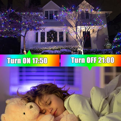 Smart Christmas String Lights - 131FT 400 RGB LEDs WiFi Christmas Lights with App Controlled Multi-Color Changing Compatible with Alexa & Google Home for 6-8ft Christmas Tree
