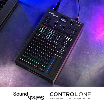 SoundSwitch Control One - Professional DMX DJ Lighting Controller with 3 Months SoundSwitch Software Access and DMX Lights and Phillips Hue Support
