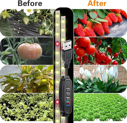 Grow Light Strip Waterproof Grow Lights for Indoor Plants Full Spectrum Plant Grow Lights Indoor with Auto ON/Off Timer White Red 120 LEDs Sunlike Grow Lamp for Plant Light for Indoor Plants (2)