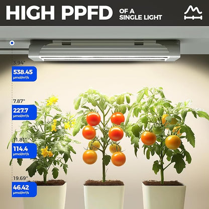 Barrina TX18 1FT LED Grow Light, 72W(4 x 18W, 360W Equivalent), High PPFD, Full Spectrum with 660nm Red LED, Hang Grow Light from Seed to Flower with On/Off Switch, Mechanical Timer, Linkable, 4 Packs