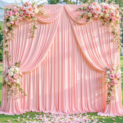 20ft x 15ft Blush Pink Wrinkle Free Backdrop Curtains for Wedding Party Backdrops Curtain Drapes Fabric Decorations Photo Back Drop Cloth for Baby Shower Photography Stage Reception