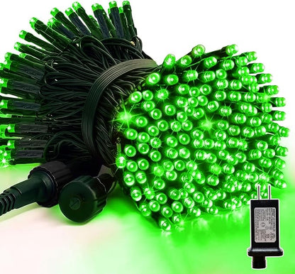 LAMPHOME 66ft St Patrick's Day Decorations String Lights,200 LED Green Wire Fairy Starry String Lights Plug in, 16Lighting Modes, for Indoor Outdoor Xmas Tree Wedding Party Decoration (Green)