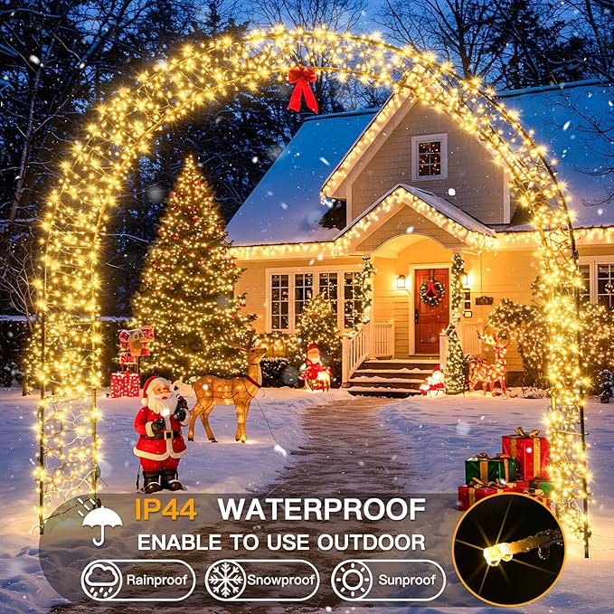 suddus 200 Led Connectable Christmas Lights Outdoor Waterproof, 66ft Fairy Lights Plug in with Remote, Warm White Christmas Tree Light Indoor for Bedroom, Dorm, Xmas Party, Porch, Patio, Garden Decor