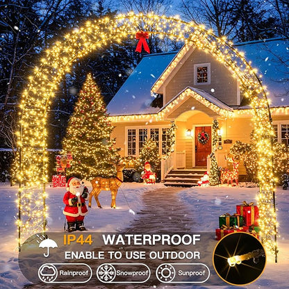 suddus 300 Led Connectable Christmas Lights Outdoor Waterproof, 99ft Christmas Tree Light Plug in with Remote, Warm White String Lights Indoor for Dorm Xmas Holiday Yard Party Porch Patio Garden Decor