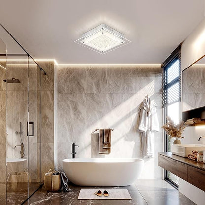 Square Flush Mount Dimmable Light Fixtures - 11IN Kitchen, Bathroom, Living Room, Bedroom, Hallway Ceiling Lights