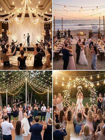 25FT G40 Outdoor String Lights with 27 Globe Clear Bulbs(2 Spare) Patio String Lights Outdoor Waterproof for Party Wedding Garden Commercial Decoration, 5 Watt Bulbs E12 Base- White Wire