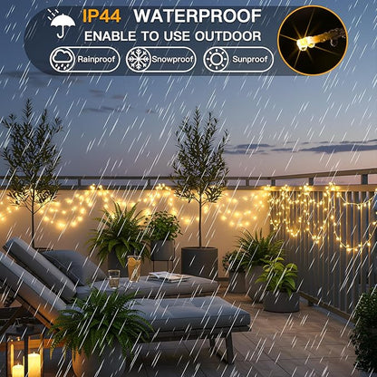 suddus 300 Led Connectable Christmas Lights Outdoor Waterproof, 99ft Christmas Tree Light Plug in with Remote, Warm White String Lights Indoor for Dorm Xmas Holiday Yard Party Porch Patio Garden Decor