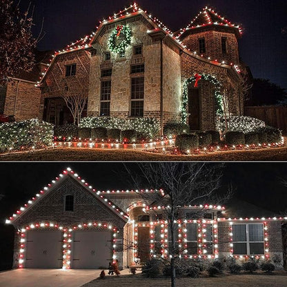 Brizled 100 LED C9 Red & White Christmas Lights, 66FT Faceted Christmas Lights, Connectable Outdoor Indoor Strawberry Light String, 120V UL Certified for Valentine's Day Party Xmas Tree House Garden