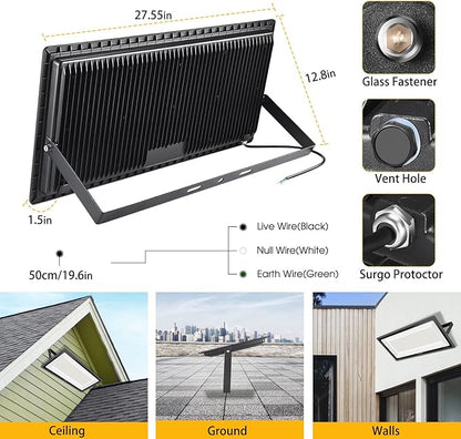 XYCN 600W LED Stadium Flood Lights Outdoor(3050W Equivalent),67500LM Super Bright LED Arena Lights,100-277V IP66 Waterproof 5000K Daylight White Commercial Lighting for Sports Fields and Counts