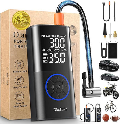 OlarHike Tire Inflator Portable Air Compressor,Electric Pump with LED Light & Digital Pressure Gauge