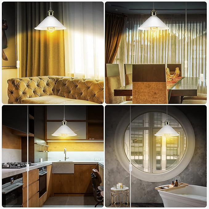 LYOOWNG Plug in Pendant Light, Industrial Hanging Light with Plug in Cord On/Off Switch, Modern Pendant Light with Plug in Cord, Farmhouse Pendant Light Fixture, White