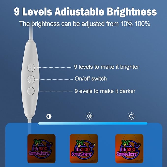 Ultrathin Its 5 00 O'clock Some Where Neon Sign Art Wall Lights for Bedroom Windows Glass Hotel Pub Cafe Wedding Birthday Party Gifts