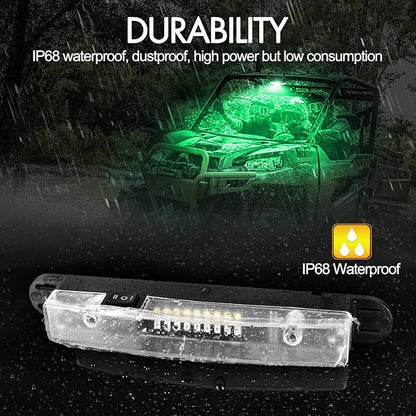UTV Interior Light, RFROAD LIGHTING Universal Roll Bar Mount LED Light UTV Dome Lights Utility Roll Cage Lights for ATV Polaris RZR Can-Am Truck Car Golf Cart Off Road Cab - White/Green