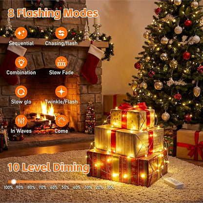 6 Pack Rechargeable Fairy Lights with Remote & DIY Timer, 7ft 20LED Dimmable Silver Wire String Light for Mason Jar, Mini Twinkle Lights for Indoor Christmas Bedroom Wedding Decor, Warm White