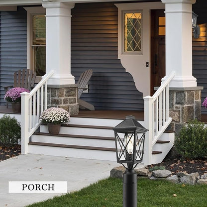 Darkaway Outdoor Post Lights, Aluminum Exterior Post Lantern Light Fixture with Seeded Glass, E26 Socket Fence Pole Deck Lighting for Garden Patio Pathway