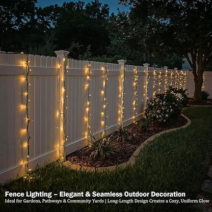 Etinga 500 LED String Lights 165ft Warm White, Black-Green Wire Plug in Fairy Lights with 8 Lighting Modes, Christmas Lights for Tree Yard Patio Wedding Holiday Decor (Warm White, 500 LED 165ft)