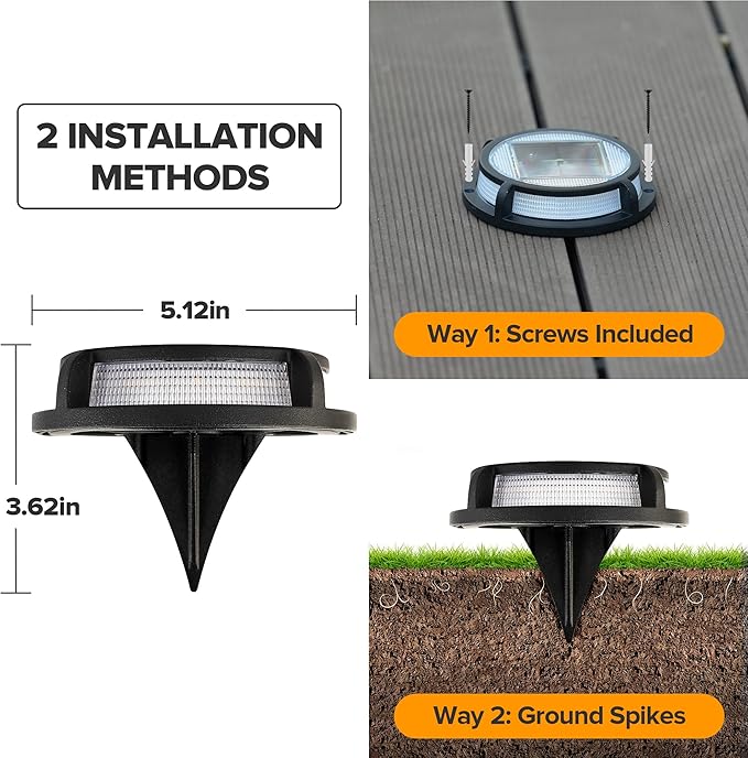 LUTEC 12 Pack Solar Deck Lights Driveway Dock 12 LEDs Light Solar Powered Outdoor Waterproof Road Markers for Step Sidewalk Stair Garden Ground Pathway Yard (Blue)
