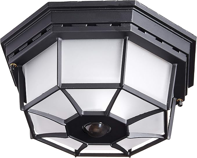 Globe Electric HZ-4300-BK Ceiling Motion Light, Black, Bulb Not Included