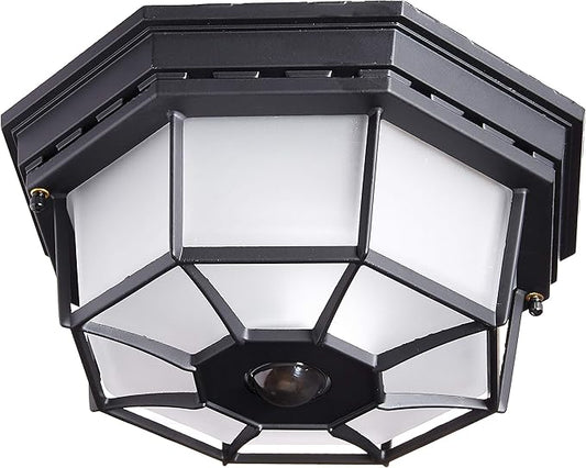 Globe Electric HZ-4300-BK Ceiling Motion Light, Black, Bulb Not Included