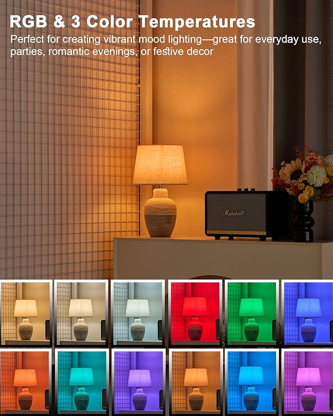 UMEXUS 13" Small Cordless Rechargeable Table Lamp, Ceramic, Remote Control Timer, Dimmer, RGB, Battery Operated, Warm Light Rustic Farmhouse Lamp for Kitchen Living Room Nightstand, Beige & Blue-Gray