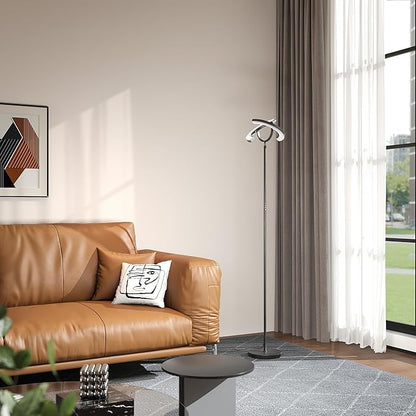 【Upgraded】Modern LED Floor Lamp - 30W Super Bright Standing Lamp, 350° Rotating Reading Floor Lamp with Remote Control, 3000K-6500K Stepless Dimmable, Tall Floor Lamp for Living Room, Bedroom, Office