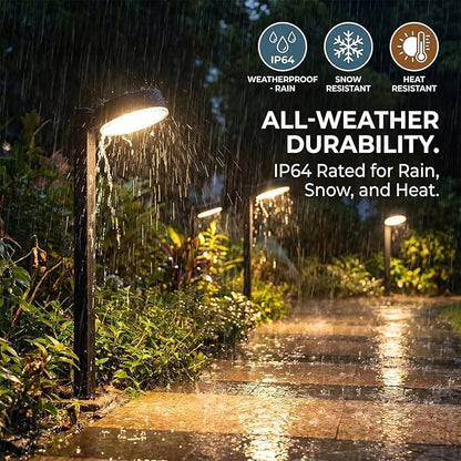 Upgraded Solar Pathway Lights Outdoor Waterproof - 12 Pack 3 Color Temperature Solar Garden Lights (Warm /Neutral/Cool White), Enhanced Brightness LED Landscape Lighting for Yard, Lawn, Walkway.