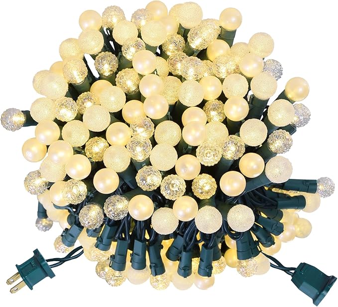 200 LED Globe String Lights 67FT Warm White Twinkle Fairy Lights Plug in with Glass G15 Bulbs UL Listed Connectable String Lights for Bedroom Patio Garden Wedding Christmas Valentine Decor