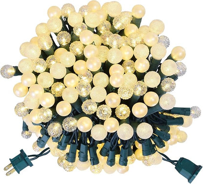 200 LED Globe String Lights 67FT Warm White Twinkle Fairy Lights Plug in with Glass G15 Bulbs UL Listed Connectable String Lights for Bedroom Patio Garden Wedding Christmas Valentine Decor