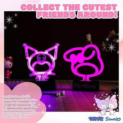 Silver Buffalo Sanrio Hello Kitty and Friends My Melody Neon LED Lamp Room Decor Mood Light, Battery Powered (Requires 2 AA Batteries - Not Included)(Requires 2 AA Batteries - Not Included)