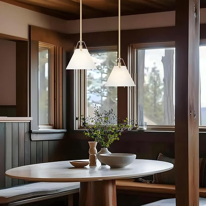 KSANA Gold Pendant Light, Modern Pendant Lights Kitchen Island with Frosted Glass Pendant Hanging Lights for Dining Room, Kitchen, Bedroom, 7.9" W