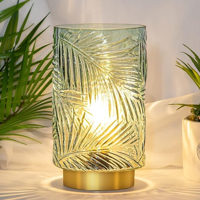 Battery Operated Table Lamp, Cordless Lamps for Home Decor, Battery Powered Nightlight with LED Bulb with Timer, Decorative Lights for Living Room Bedroom Tabletop Entryway Centerpiece Gift(Small LG)