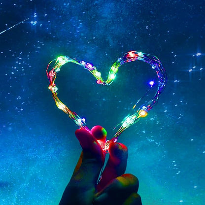 SmilingTown Christmas Fairy Lights Battery Operated-15 Packs 20 LED 6.6FT Silver Wire String Lights Firefly Starry Lights for DIY Custom Wedding Party Table Centerpiece Decoration (Multicolor)
