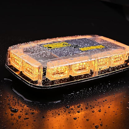 Nilight 12 Inch Roof Top Strobe Lights 48LED Hazard Light Emergency Safety Warning LED Flashing Bar Magnetic Mount 12V 24V Cars Trucks Tractors Snow Plows Construction Vehicles