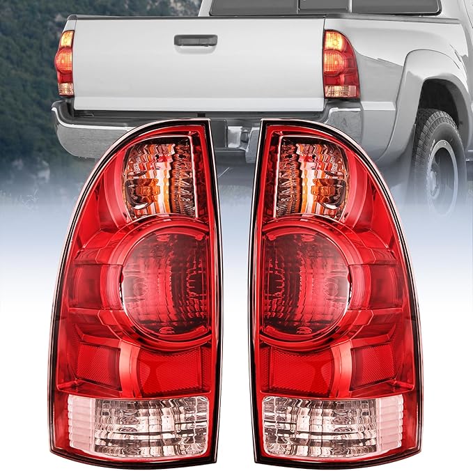 Nilight Taillight Assembly Compatible with 2005 2006 2007 2008 2009 2010 2011 2012 2013 2014 2015 Toyota Tacoma Rear Tail Light Lamp Replacement OE Style Driver Side and Passenger Side