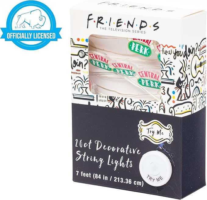 Silver Buffalo Friends Central Perk Mug 20ct Decorative String Lights, 7 Feet Long, Battery Powered (Batteries Not Included), Warm White LED, Indoor Use Only