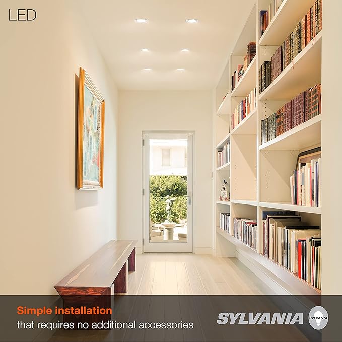 Sylvania LED 4" Slim Microdisk, Junction Box Recessed Downlight Kit, 13W, Dimmable, 5 CCT Color Select (2700K / 3000K / 3500K / 4000K / 5000K), 90 CRI - 1 Pack (61404)