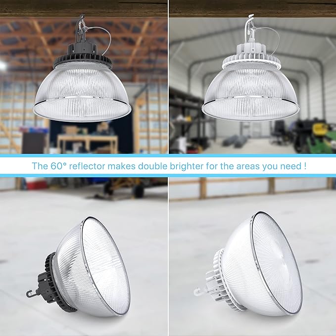 HYPERLITE 60 Degree PC Reflector ONLY for Hero Series LED High Bay Light 4-Pack (Milky Reflector with Cover)