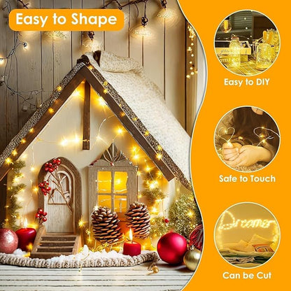 Extra Long 99Ft 300 LED Fairy Lights Plug in with Remote, Waterproof String Lights Outdoor & Indoor 8 modes with Timer, Twinkle Light for Girl's Room Garden Birthday Christmas Decorations (Warm White)