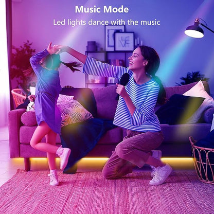 Ledagic Led Lights for Bedroom 100ft (1 Rolls of 100ft) Music Sync Color Changing Led Strip Lights with 60 Key Remote and App Control RGB Led Light Strip for Home Party Room Decoration