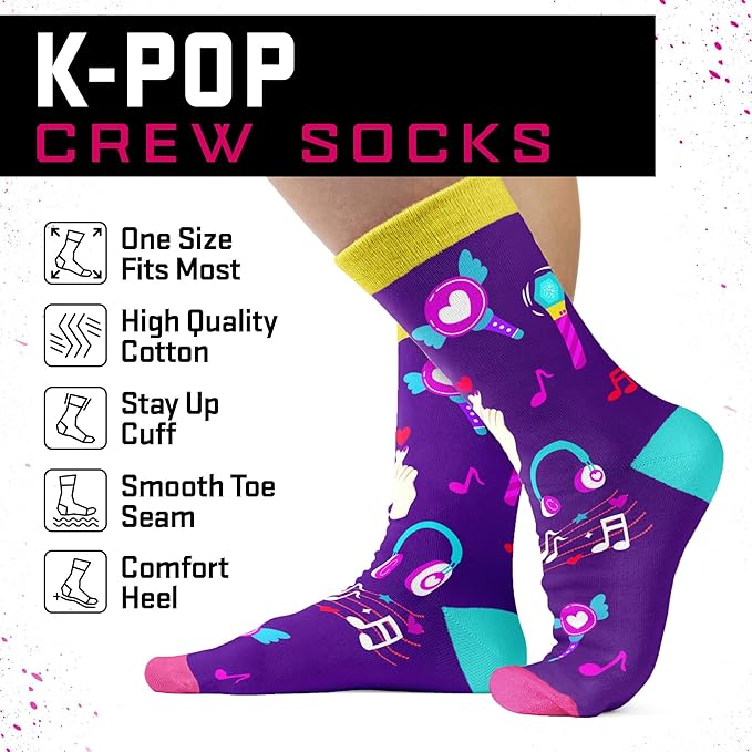 Kpop Merch - Unique Kpop Gifts for Girl, Teen - Cute Korean Socks - Christmas Gifts, Stocking Stuffers for Women