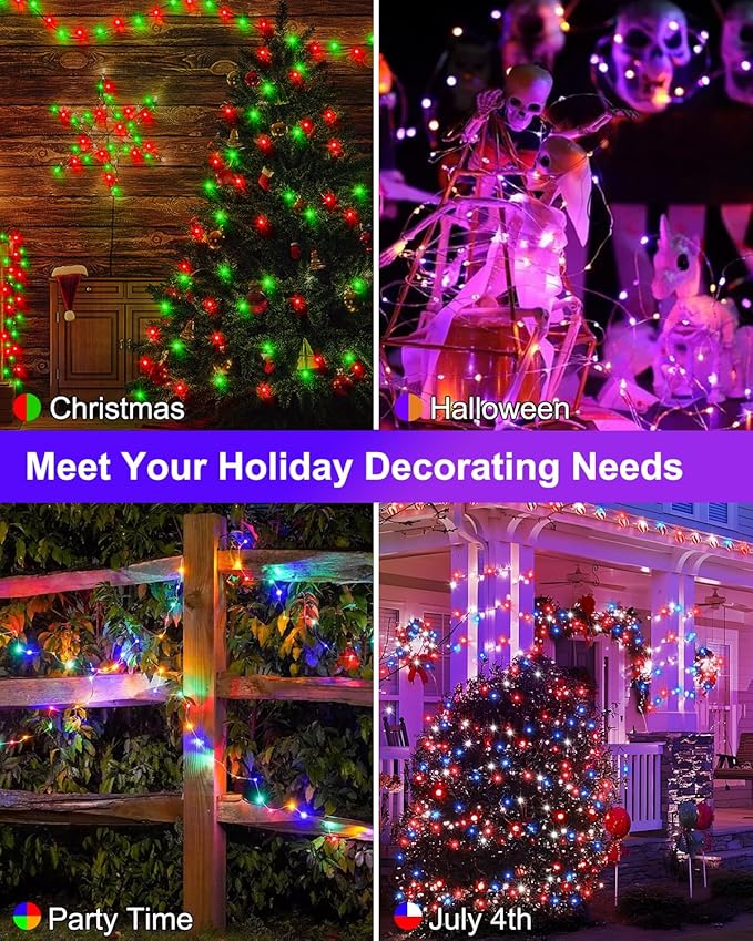 Smart Fairy Lights 33Ft 100 LED Twinkle String Lights with Remote & APP Control, Color Changing USB Fairy Lights Music & Mic Sync for 4th of July Bedroom Holiday Party Decor