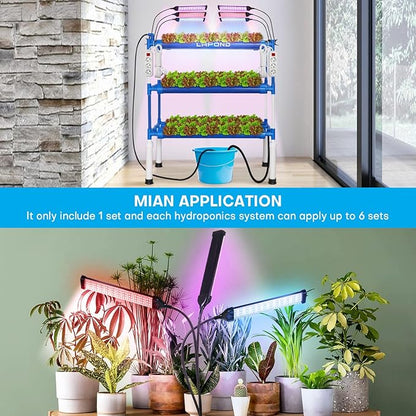 LED Grow Lights for Indoor Plants,Full Spectrum Clip Plant Growing Lamp with PVC Board for Hydroponics Plants,10-Level Dimmable,Auto On Off Timing 3 9 12Hrs(1 Pack)