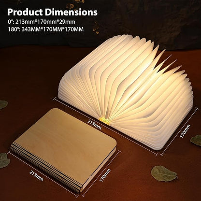 8.3 Inch Wooden Book Lamp, Book Lovers Gifts,Teacher Appreciation Gifts for Women, LED Ambient Lighting, Magnetic Mood Lighting for Home&Library Decor (Maple)