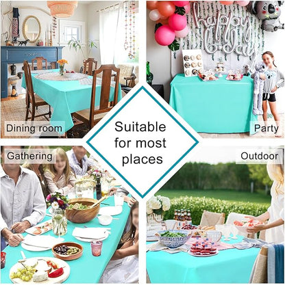 Hiasan Light Blue Rectangle Tablecloth - Waterproof and Spillproof Washable Fabric Table Cloth for Dining Room Kitchen Party and Outdoor, 60 x 84 Inch