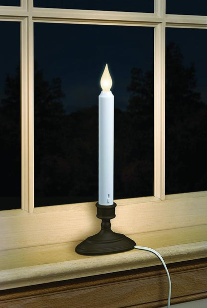 Xodus Innovations FPC1370A-6 LED Plug-in Window Candle with Hot Spot Technology Dusk to Dawn Sensor and Choose Warm or White Flame, Aged Bronze/Black, Pack of 6
