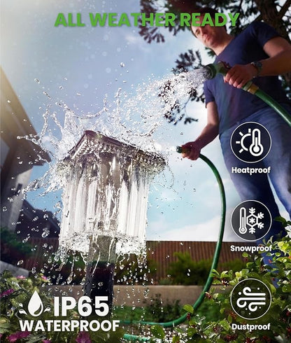 BITPOTT Super Bright Solar Pathway Lights 2 Pack, Adjustable Warm & Cold Solar Lights Outdoor Waterproof IP65, Auto On/Off, Outdoor Decor Light for Garden, Landscape, Path, Yard, Patio, Driveway