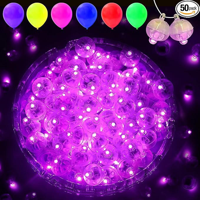50PCs Mini Led Lights with Hook, Waterproof Round Tiny Led Light for Party Decorations Neon Light for Birthday Party and Wedding Decoration, Pink