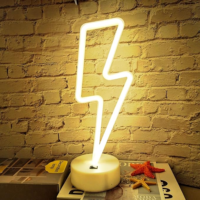 Neon Sign - Cute Room Decor, USB/Battery Powered LED Lights for Bedroom, Gift for Teen Girls with Holder (Warm White)